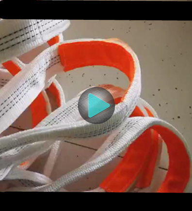 待检验的成品凌鹰白色吊装带